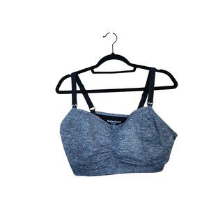 Motherhood Maternity Nursing Bra IX/EG Gray Heather Adjustable Straps Soft Stret